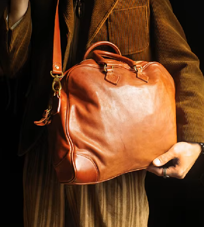 Handmade Cowhide Leather Weekender & Business Bag