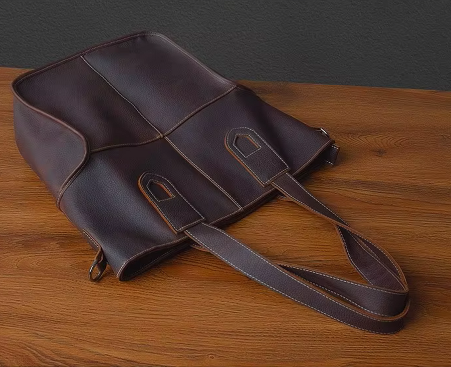 Genuine Cowhide Leather Vintage Tote Bag