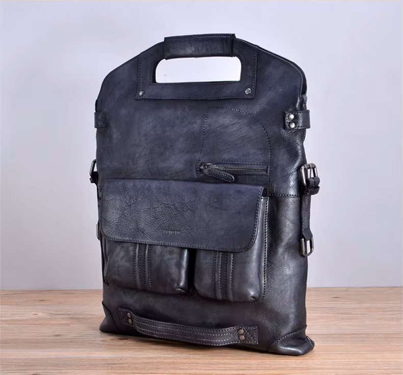 Trifold Artisan Leather Convertible Bag