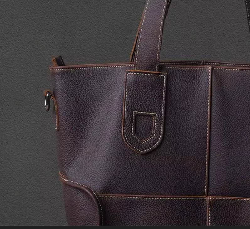 Genuine Cowhide Leather Vintage Tote Bag