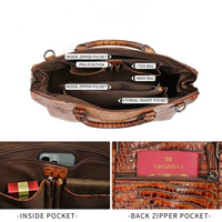 Crocodile-Embossed Leather Travel Bag