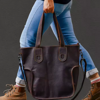Genuine Cowhide Leather Vintage Tote Bag
