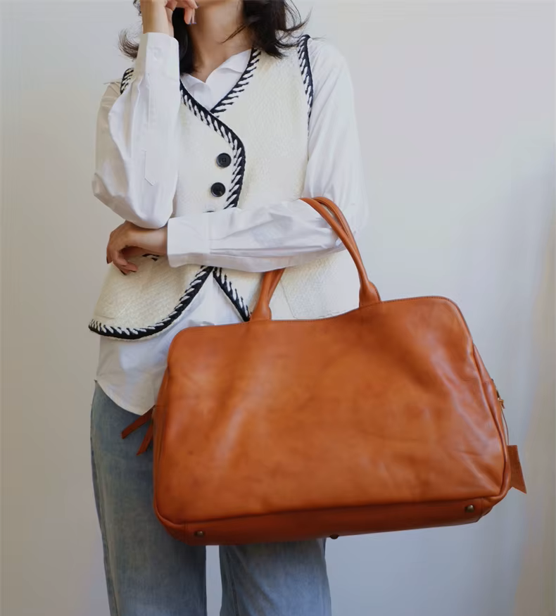 Artisan Cowhide Leather Travel Bag