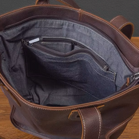 Genuine Cowhide Leather Vintage Tote Bag