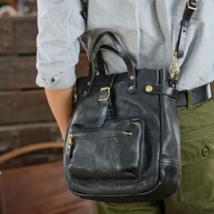 Italian Leather Tote Bag – Vintage Casual Crossbody
