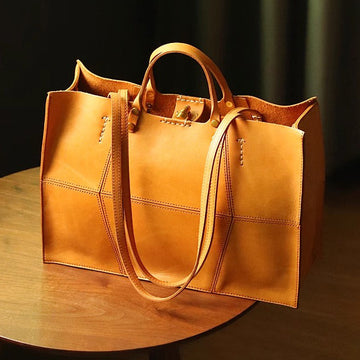 Handmade Italian Leather Tote Bag – Unisex