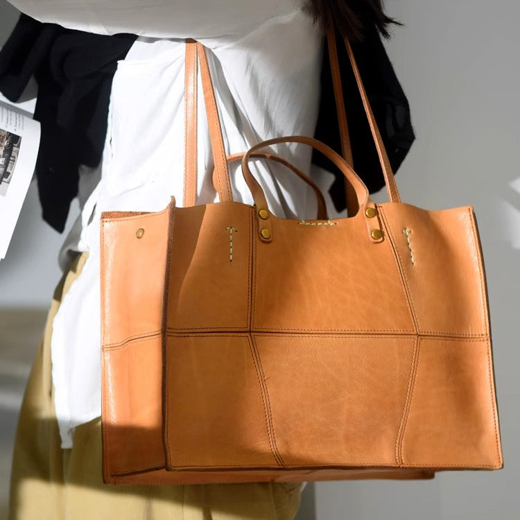 Handmade Italian Leather Tote Bag – Unisex