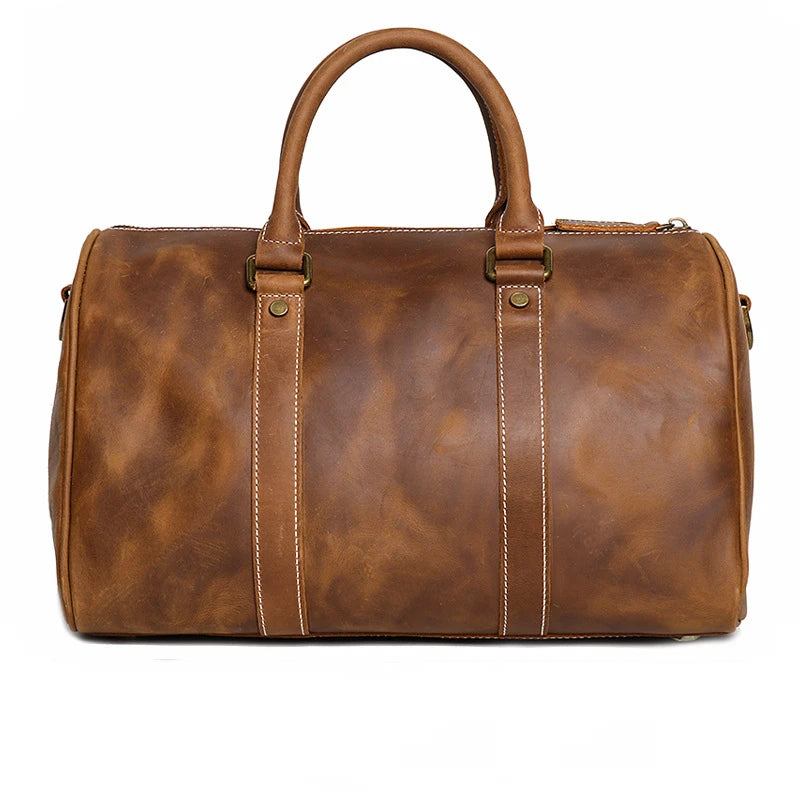 Crazy Horse Leather Weekender Duffel Bag
