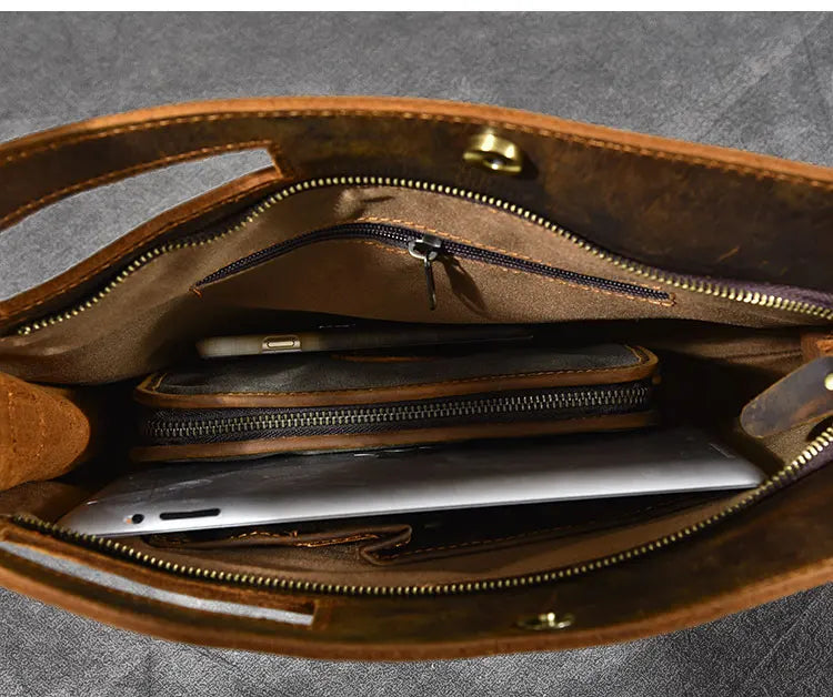 Genuine Leather Multi-Use Messenger Bag