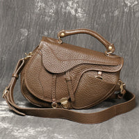 Italian Leather Mini Crossbody Saddle Bag