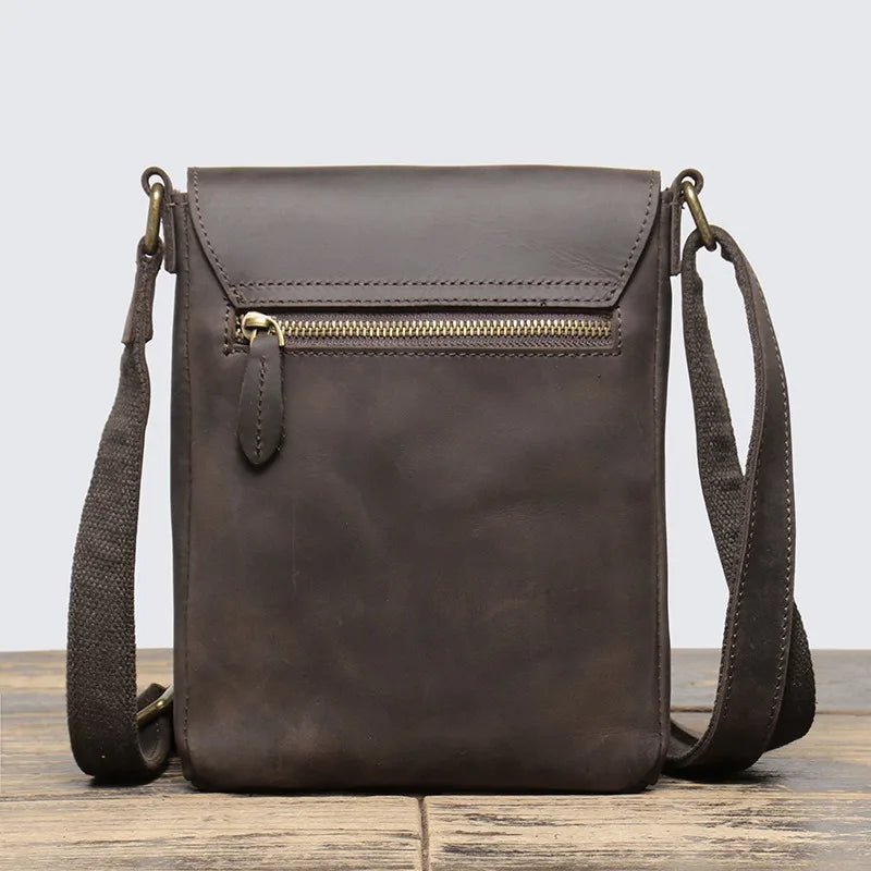 Genuine Leather Vertical Crossbody Bag