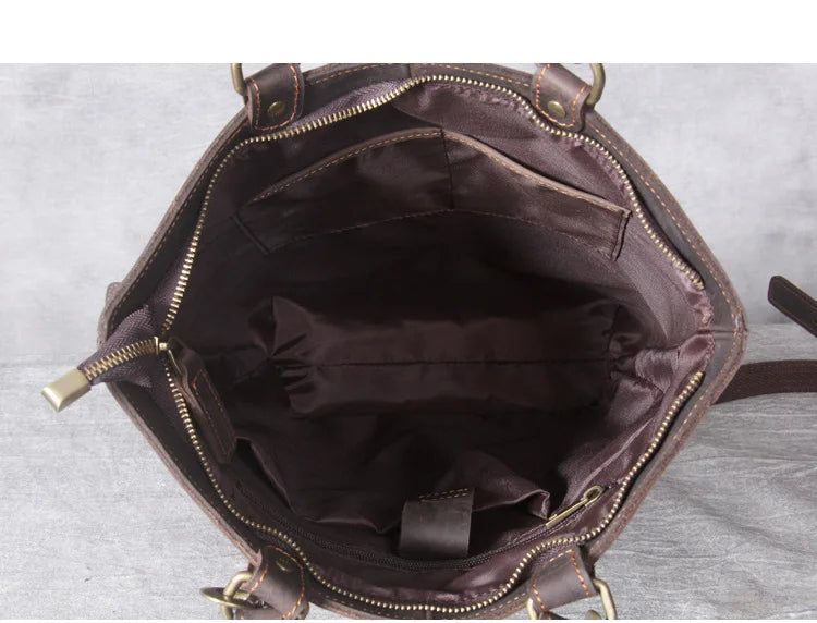 Genuine Leather Convertible Backpack Tote