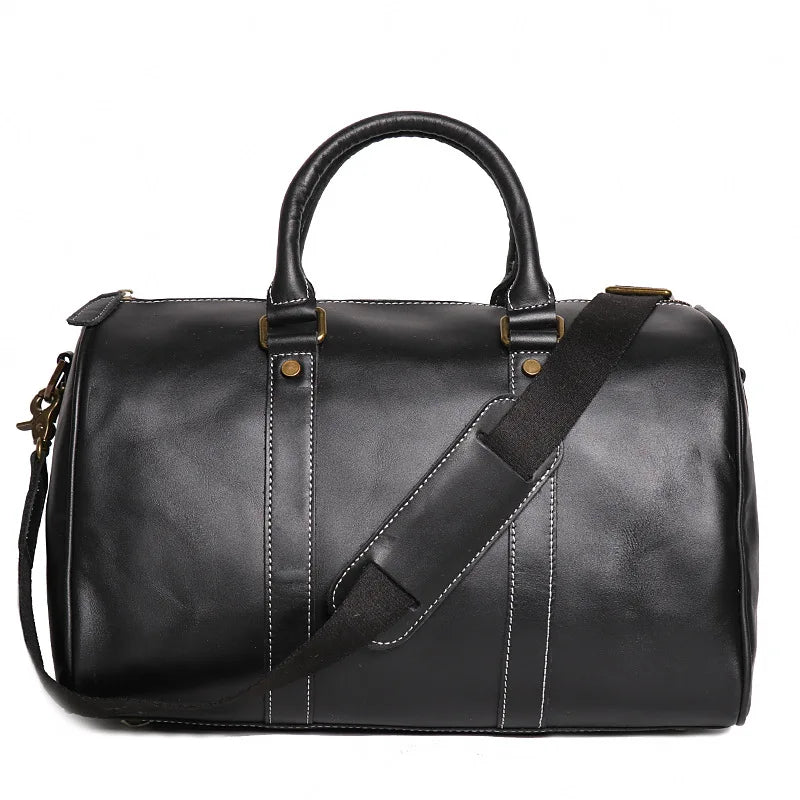 Crazy Horse Leather Weekender Duffel Bag