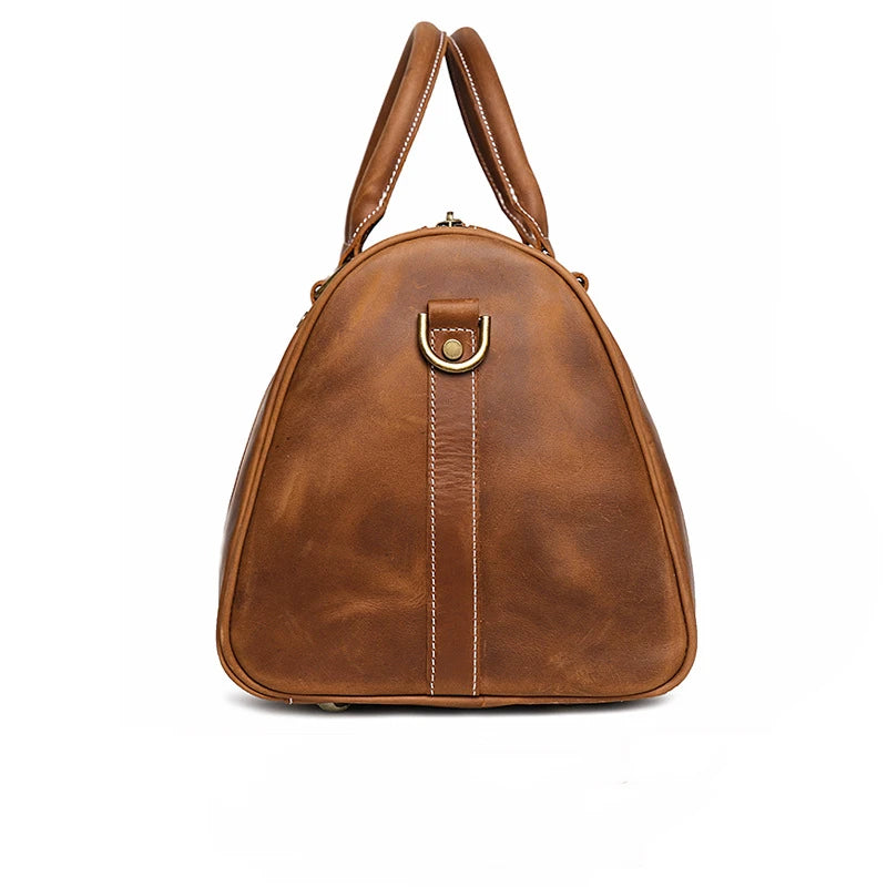 Crazy Horse Leather Weekender Duffel Bag