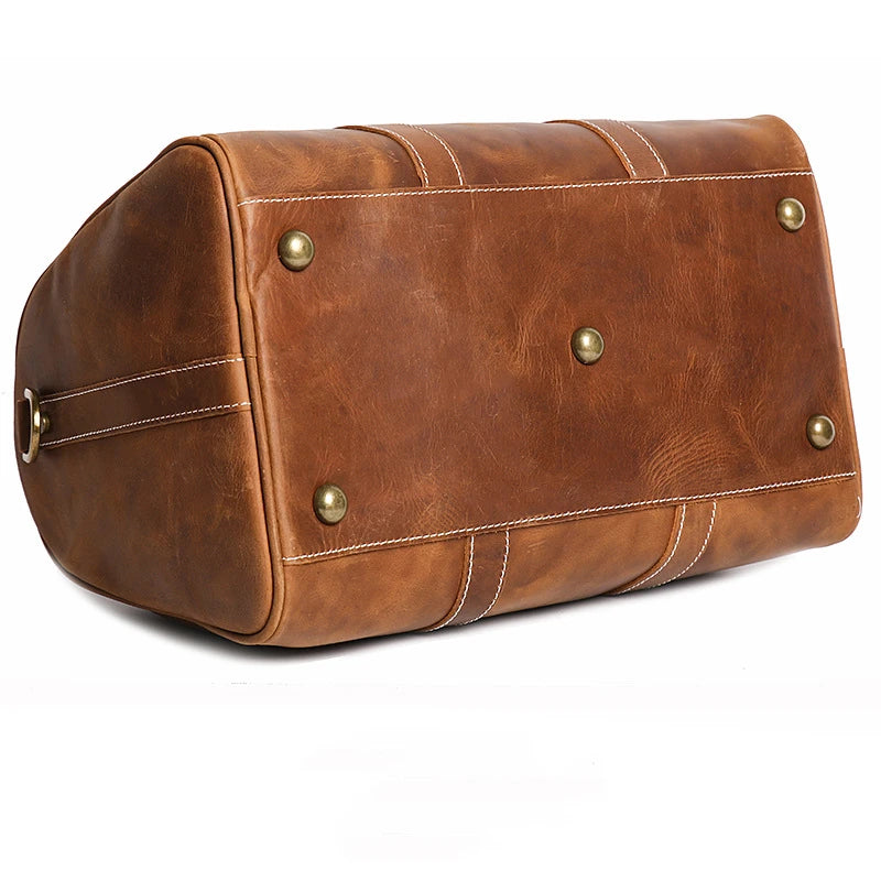 Crazy Horse Leather Weekender Duffel Bag