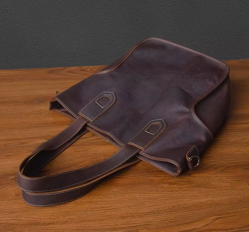 Genuine Cowhide Leather Vintage Tote Bag