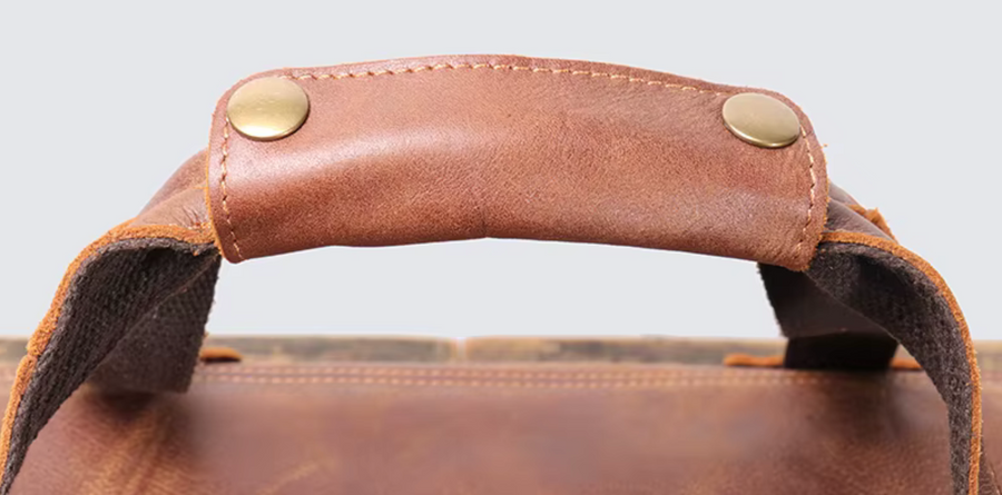 Handmade Vintage Cowhide Leather Duffle Bag