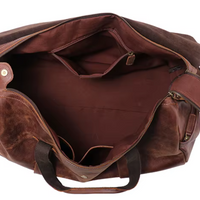 Handmade Vintage Cowhide Leather Duffle Bag