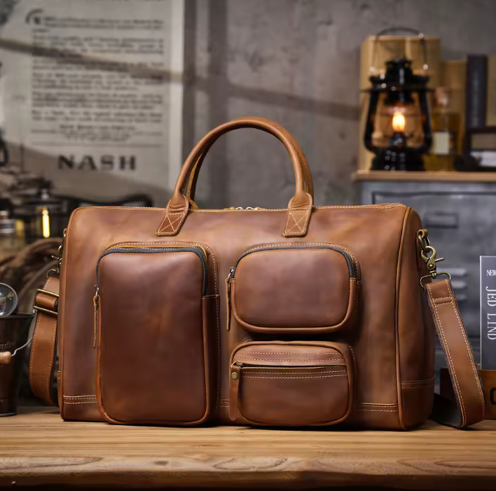 Titan Multi-Pocket Large Leather Briefcase