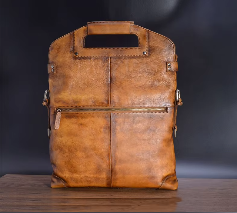 Trifold Artisan Leather Convertible Bag