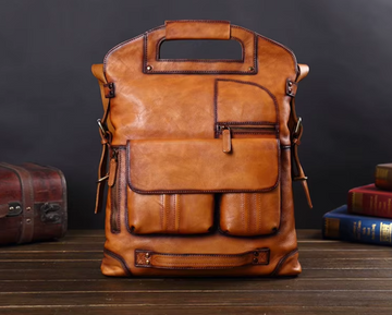 Trifold Artisan Leather Convertible Bag