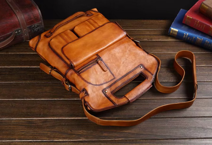 Trifold Artisan Leather Convertible Bag