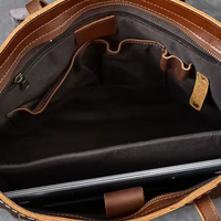 Vintage Genuine Cowhide Leather Tote Bag – Business & Casual Style