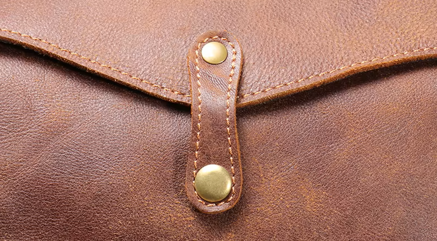 Handmade Vintage Cowhide Leather Duffle Bag