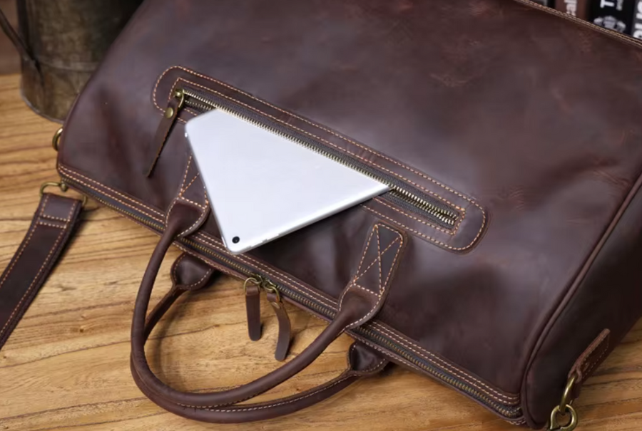 Titan Multi-Pocket Large Leather Briefcase