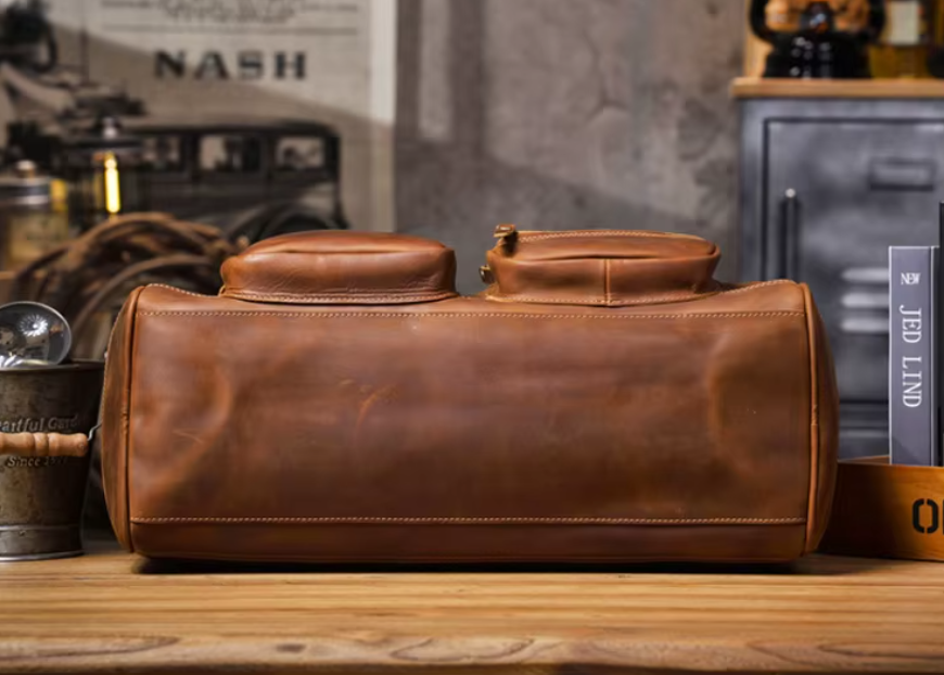 Titan Multi-Pocket Large Leather Briefcase