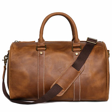 Crazy Horse Leather Weekender Duffel Bag