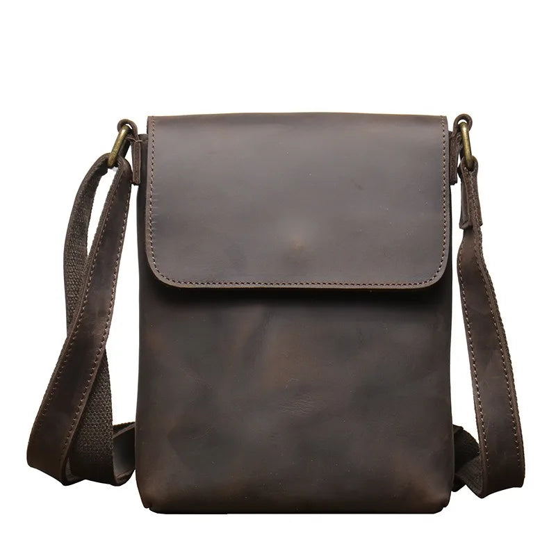 Genuine Leather Vertical Crossbody Bag