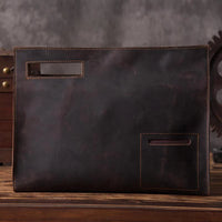 Leather Business Clutch – Cowhide Document & Tablet Bag