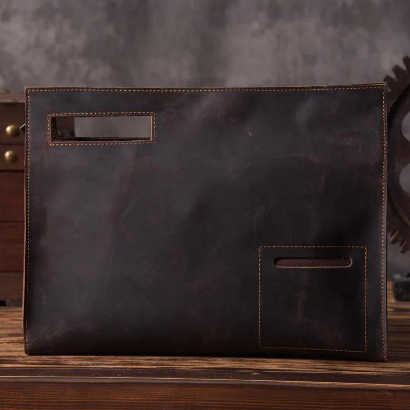 Leather Business Clutch – Cowhide Document & Tablet Bag