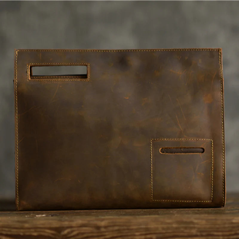 Leather Business Clutch – Cowhide Document & Tablet Bag