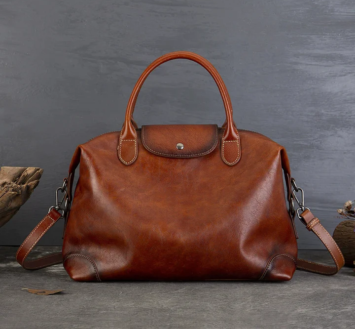 Handmade Cowhide Leather Tote Bag