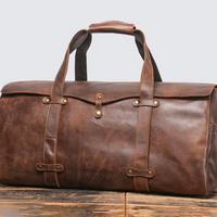 Handmade Vintage Cowhide Leather Duffle Bag
