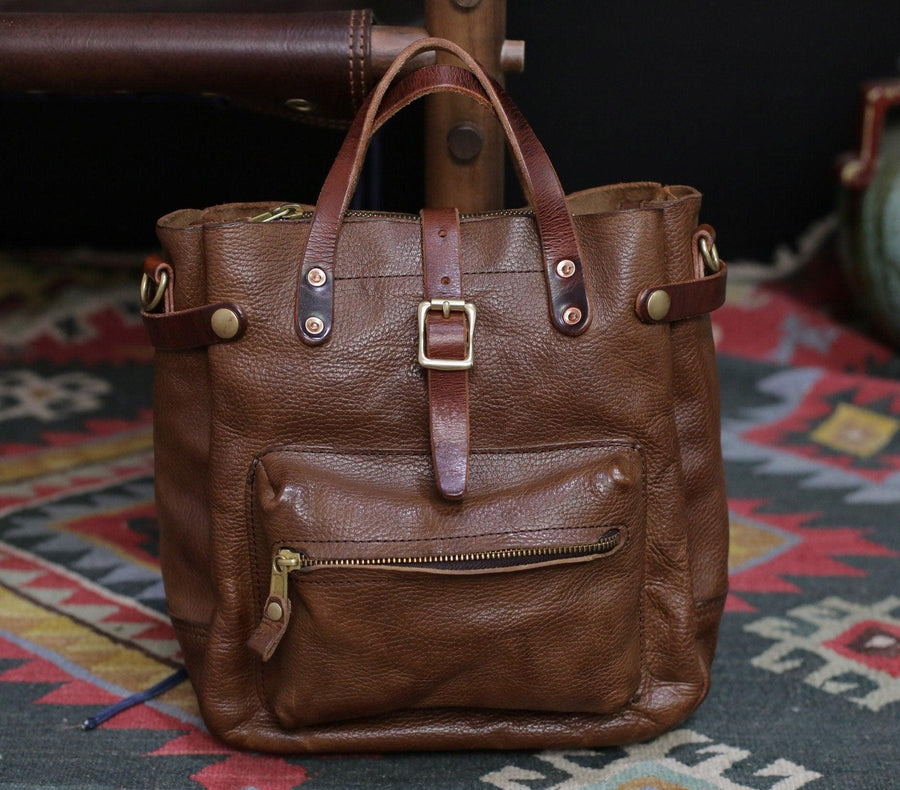 Italian Leather Tote Bag – Vintage Casual Crossbody