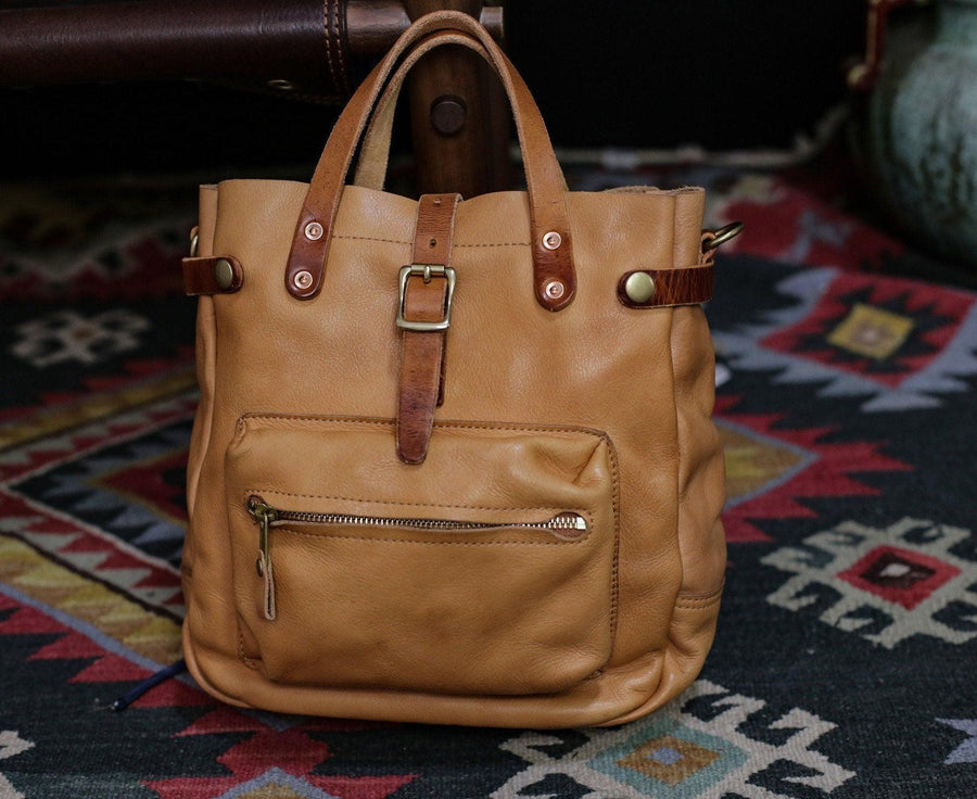 Italian Leather Tote Bag – Vintage Casual Crossbody