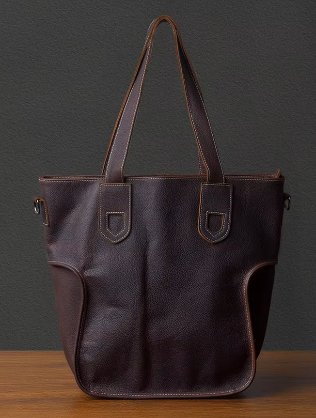Genuine Cowhide Leather Vintage Tote Bag