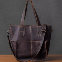Genuine Cowhide Leather Vintage Tote Bag
